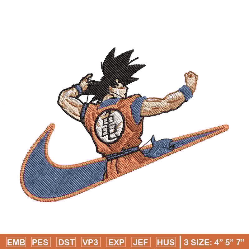 Goku Nike embroidery design, Dragon ball embroidery, Nike design, anime design, anime shirt, Digital download.jpg