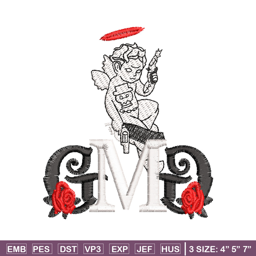 GMD Rose Logo embroidery design, GMD Rose embroidery, logo design, Embroidery file, logo shirt, Instant download..jpg