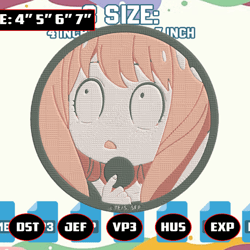 anya forger embroidery, spy x family embroidery, anime embroidery designs, spy embroidery patterns, pes, dst, jef, instant download