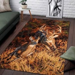 amazing deer hunting rectangle limited edition sku 266578 rug