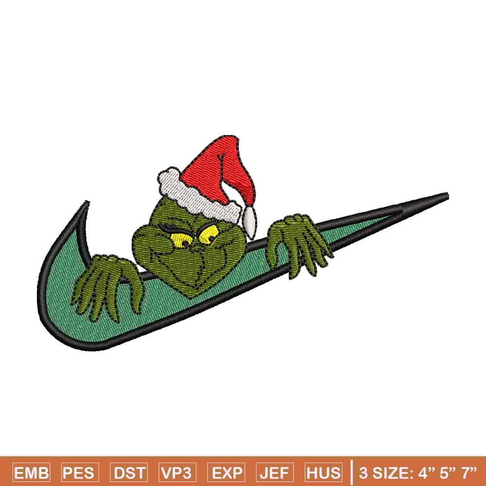 Grinch Nike embroidery design, Grinch Nike embroidery, Nike design, logo shirt, Embroidery shirt, Digital download..jpg