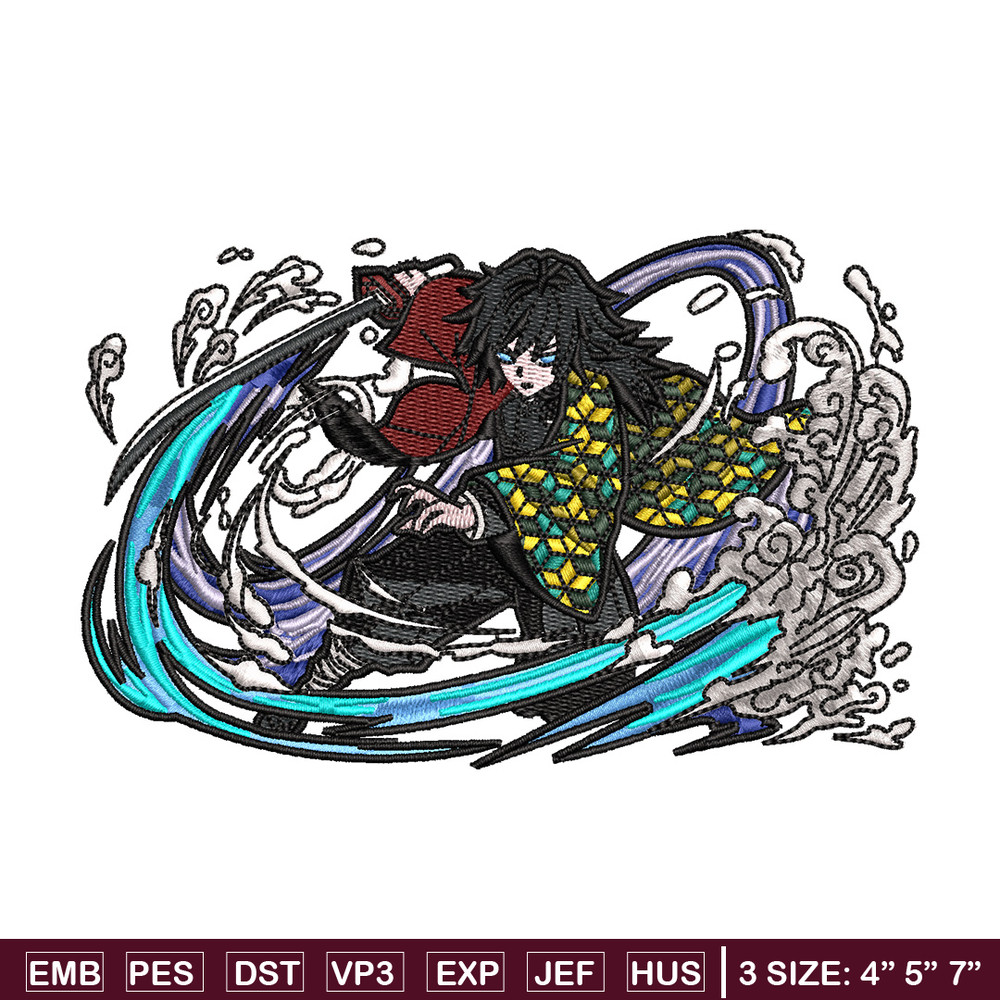 Giyu water embroidery design, Demon slayer embroidery, Anime design, Embroidery shirt, Embroidery file, Digital download.jpg