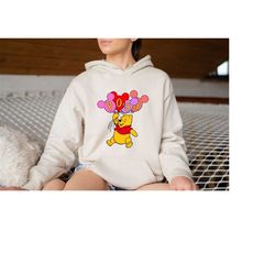 Winnie The Pooh Valentines Day Hoodie, Winnie The Pooh Disney Valentines Hoodie, Funny Disney Winnie The Pooh Sweater, D
