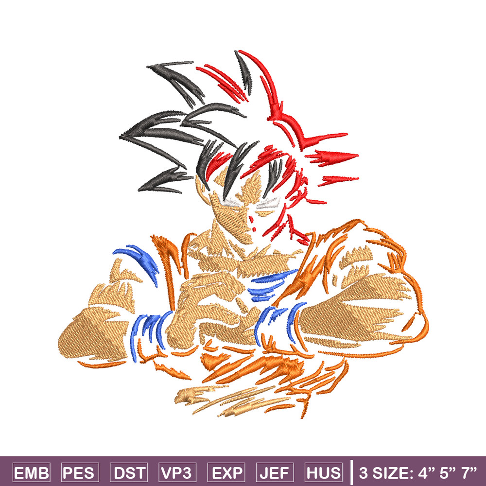 Goku embroidery design, Dragon ball embroidery, embroidery file, anime design, anime shirt, Digital download.jpg
