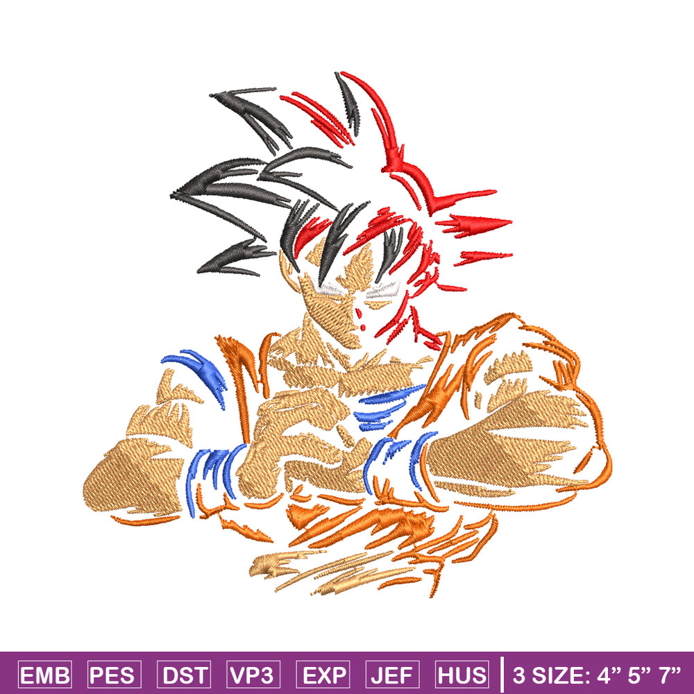 Goku embroidery design, Dragon ball embroidery, embroidery file, anime design, anime shirt, Digital download.jpg