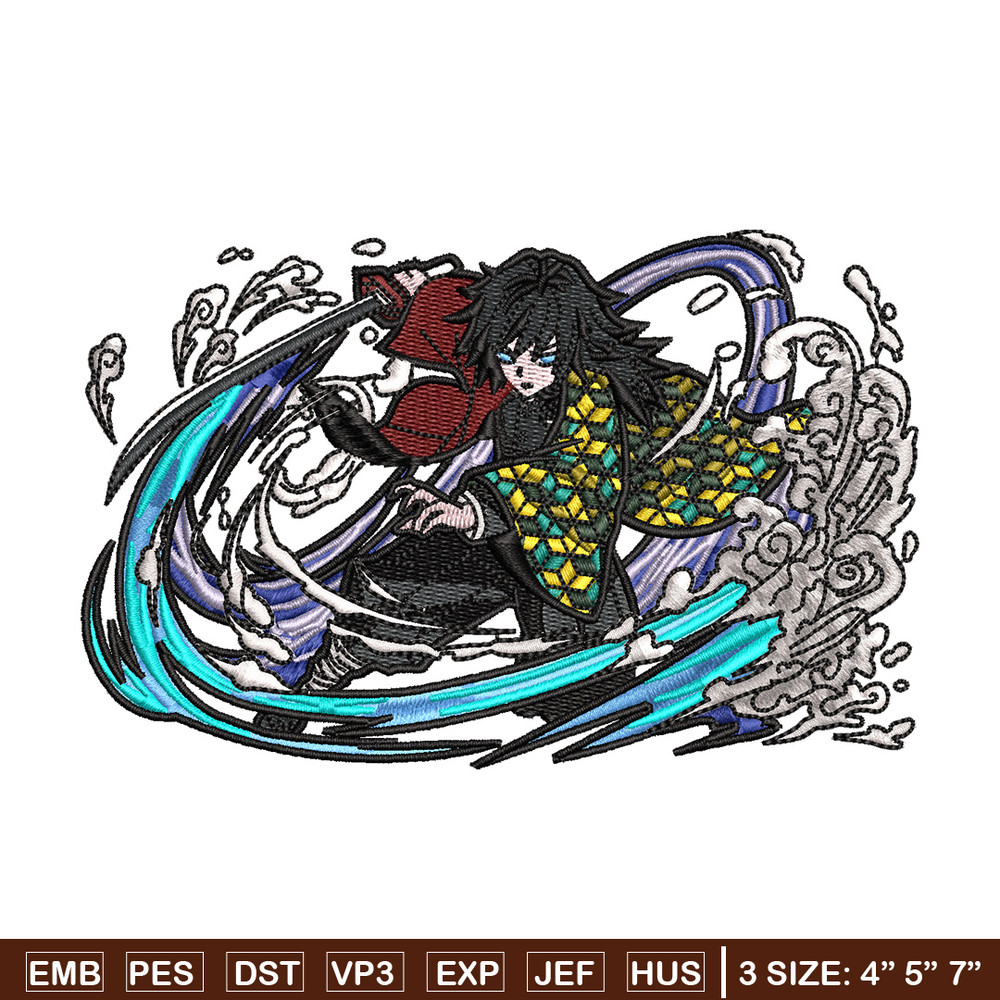 Giyu water embroidery design, Demon slayer embroidery, Anime design, Embroidery shirt, Embroidery file, Digital download.jpg
