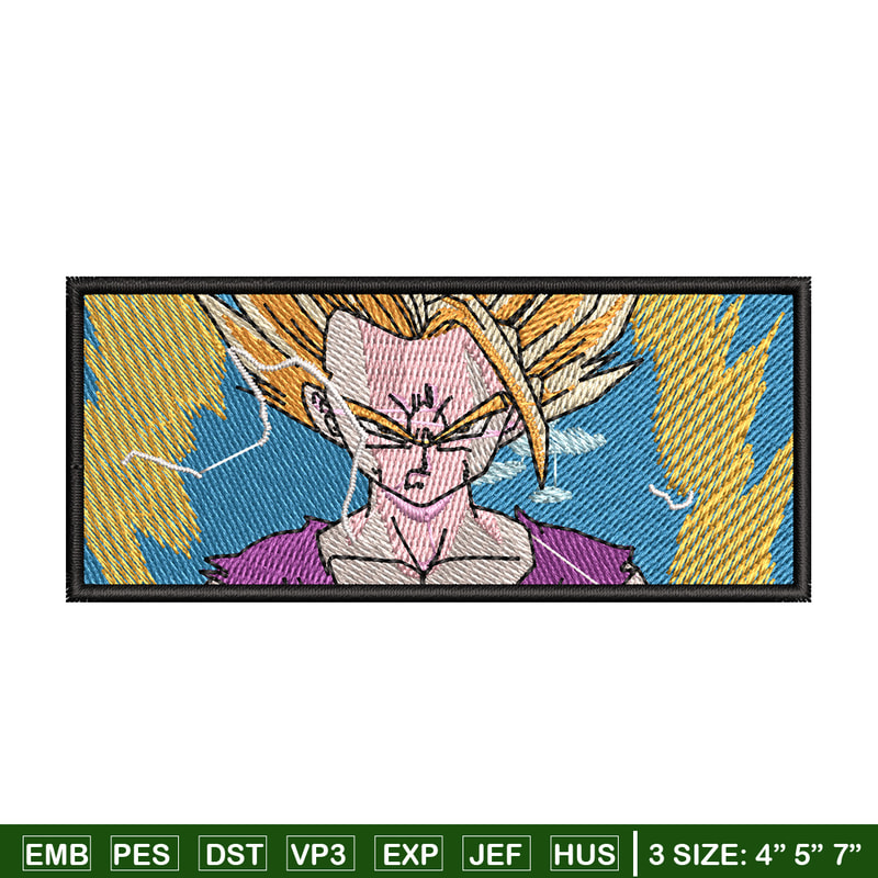 Gohan ssj embroidery design, Dragonball embroidery, Anime design, Embroidery shirt, Embroidery file,Digital download.jpg