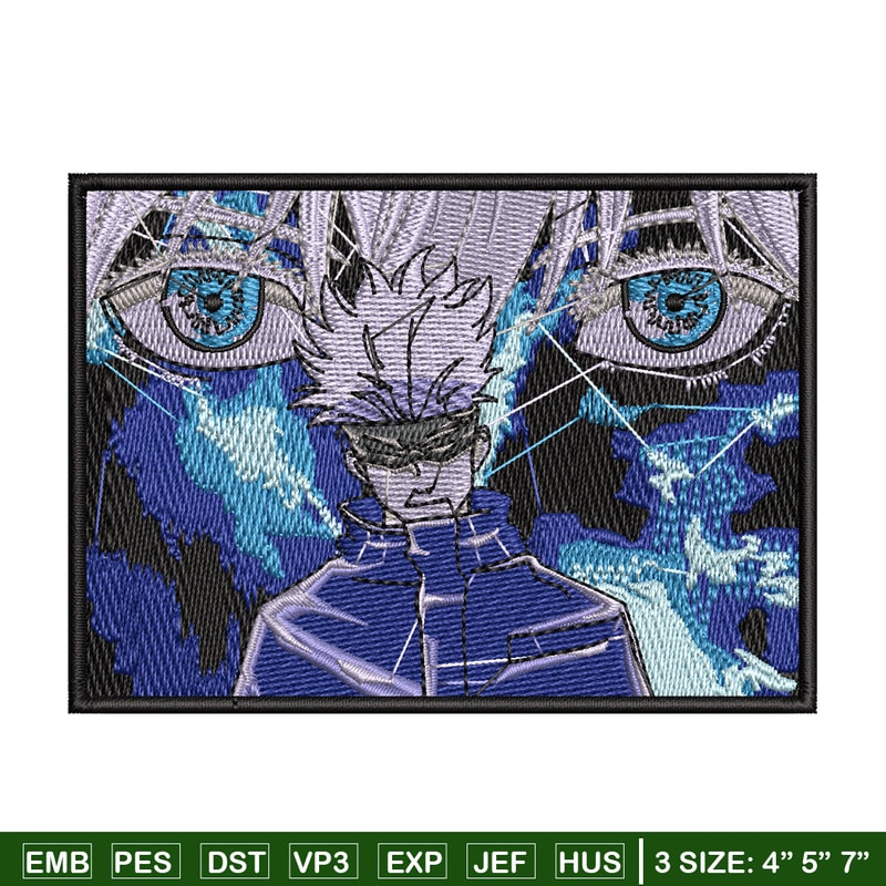 Gojo eyes box embroidery design, Jujutsu embroidery, Anime design, Embroidery shirt, Embroidery file, Digital download.jpg