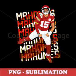 patrick mahomes png - transparent digital download file - show your support for the mvp quarterback