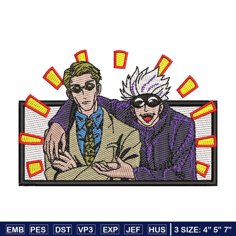 Gojo nanami embroidery design, Jujutsu embroidery, Anime design, Embroidery shirt, Embroidery file, Digital download.jpg