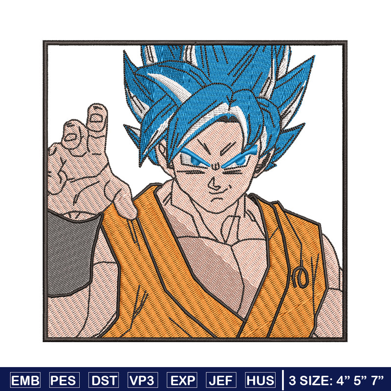 Goku blue embroidery design, Dragonball embroidery, Anime design, Embroidery shirt, Embroidery file,Digital download.jpg