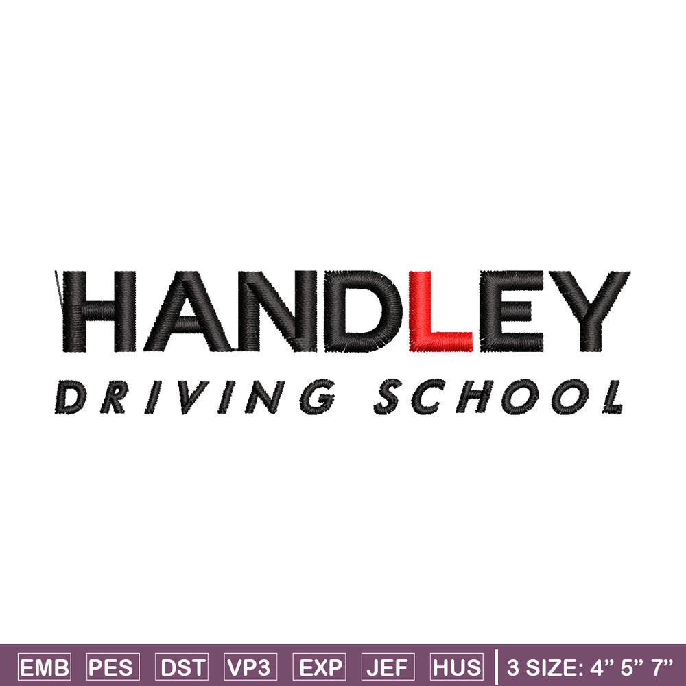 Handley Driving school logo embroidery design, logo embroidery, Embroidery file, logo design, Instant download.jpg