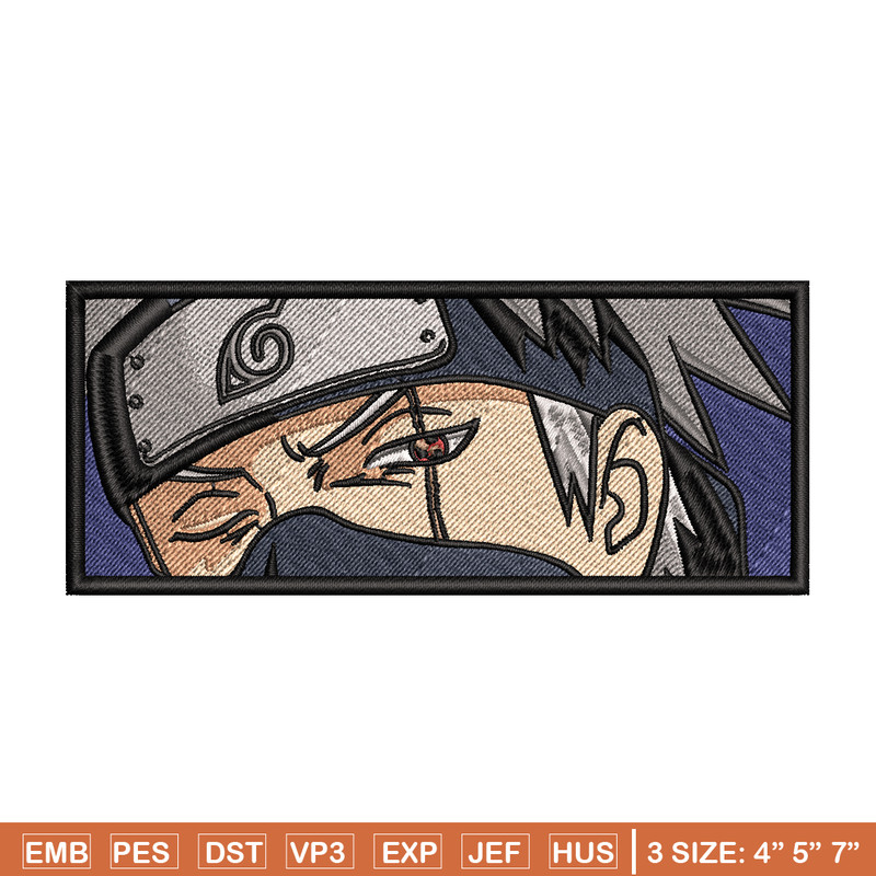 Hatake Kakashi embroidery design, Naruto embroidery, embroidery file, anime design, anime shirt, Digital download.jpg