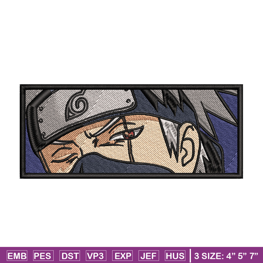 Hatake Kakashi embroidery design, Naruto embroidery, embroidery file, anime design, anime shirt, Digital download.jpg