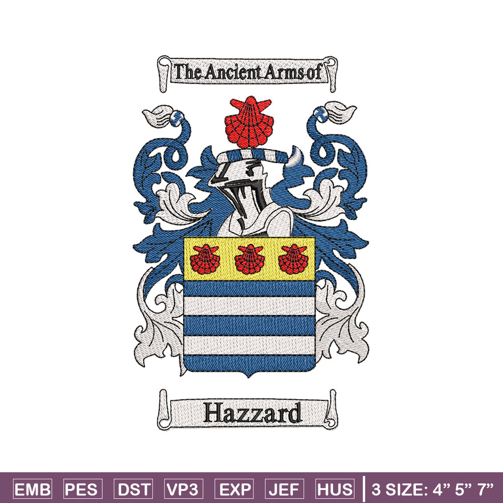 Hazard Family Crest Logo embroidery design, logo embroidery, logo design, Embroidery file, logo shirt, Instant download..jpg