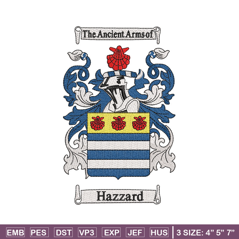 Hazard Family Crest Logo embroidery design, logo embroidery, logo design, Embroidery file, logo shirt, Instant download..jpg