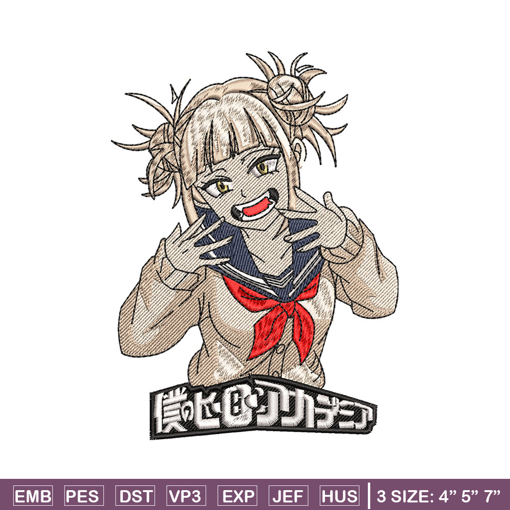 Himiko Toga laugh embroidery design, My hero academia embroidery, anime design, anime shirt, Digital download.jpg