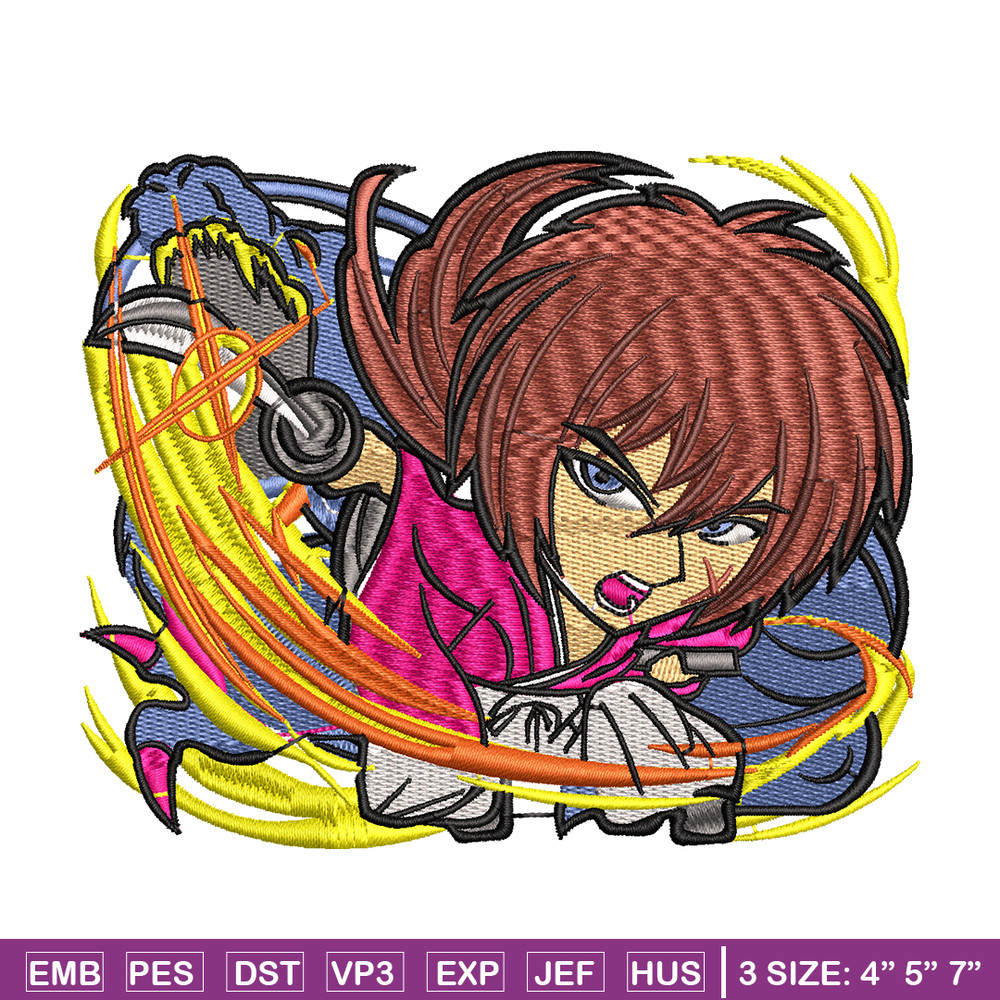 Himura Kenshin embroidery design, Himura Kenshin embroidery, Logo design, anime design, anime shirt, Digital download.jpg