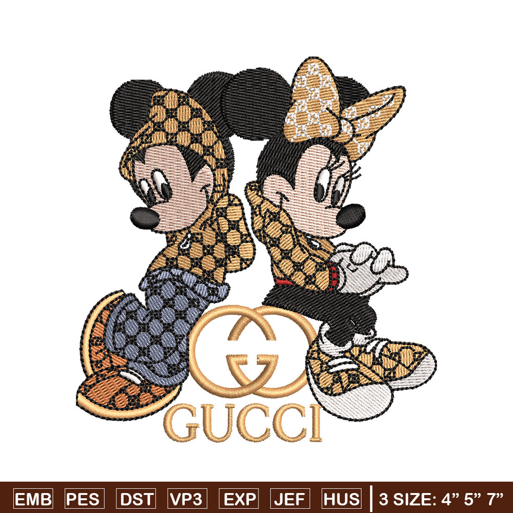 Gucci couple embroidery design, Mickey embroidery, Embroidery shirt, Embroidery file, Anime design, Digital download.jpg