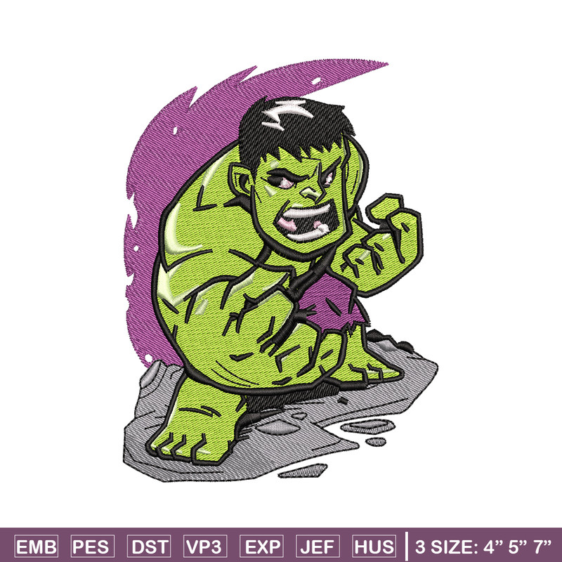 Hulk chibi embroidery design, Hulk chibi embroidery, movie design, Embroidery file, movie shirt, Digital download..jpg