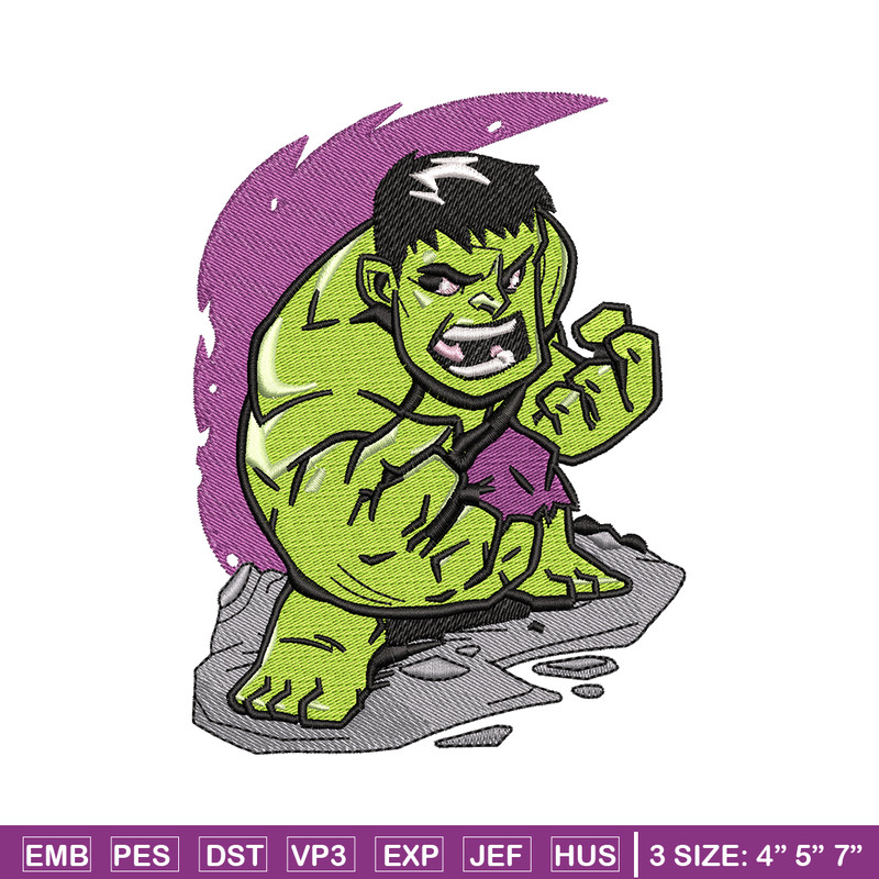 Hulk chibi embroidery design, Hulk chibi embroidery, movie design, Embroidery file, movie shirt, Digital download..jpg