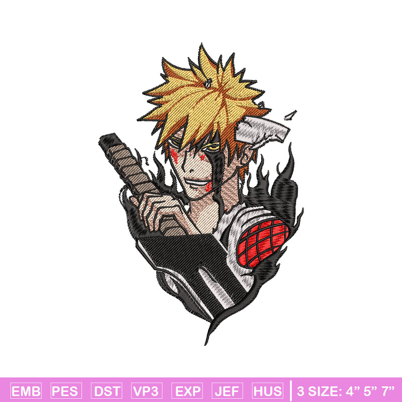 Ichigo kurosaki embroidery design, Bleach embroidery, embroidery file, anime design, anime shirt, Digital download.jpg