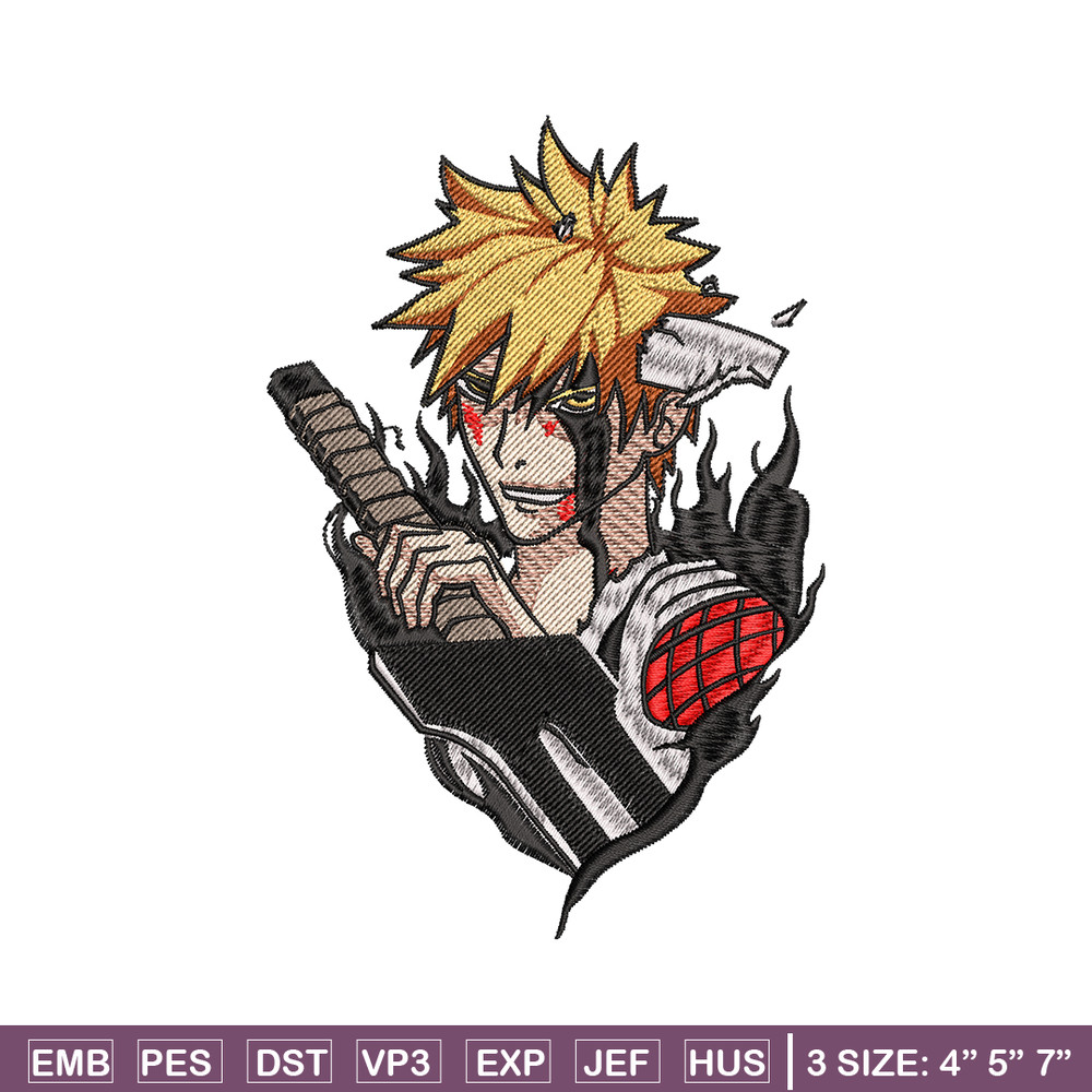 Ichigo kurosaki embroidery design, Bleach embroidery, embroidery file, anime design, anime shirt, Digital download.jpg
