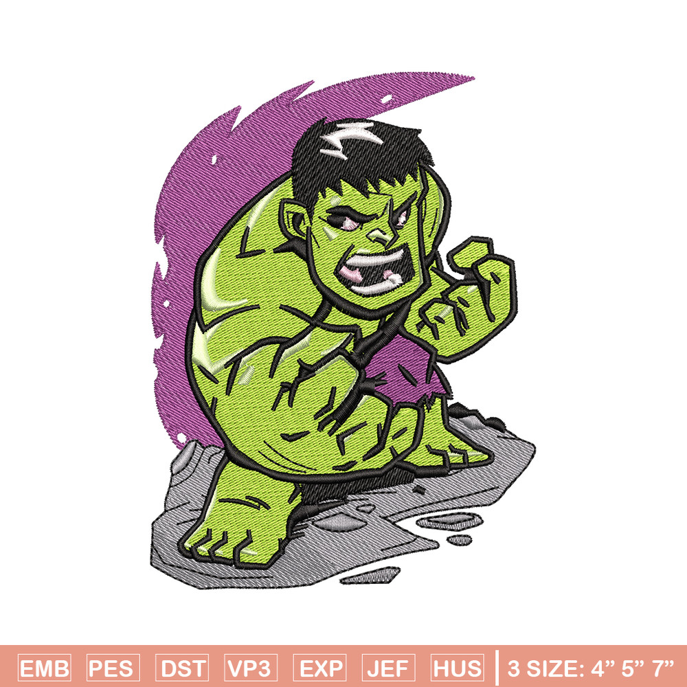 Hulk chibi embroidery design, Hulk chibi embroidery, movie design, Embroidery file, movie shirt, Digital download..jpg