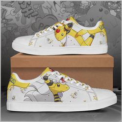 ampharos pokemon low top leather skate shoes, tennis shoes, fashion sneakers l98