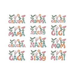 mama flower popular png bundle, mama flower png, retro mama png, mother's day png, floral mom png, retro flower png, flo