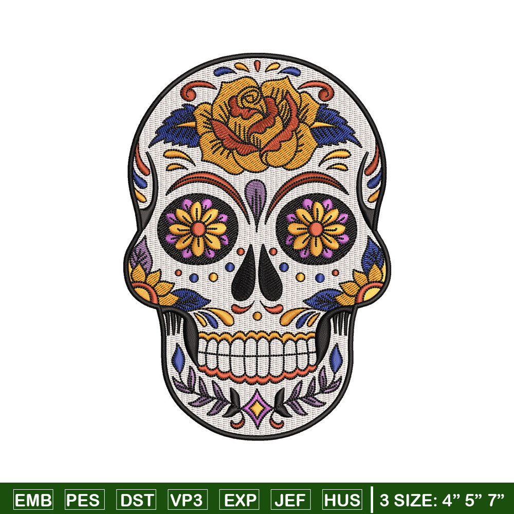 Head skull embroidery design, Skeleton embroidery, Emb design, Embroidery shirt, Embroidery file, Digital download.jpg