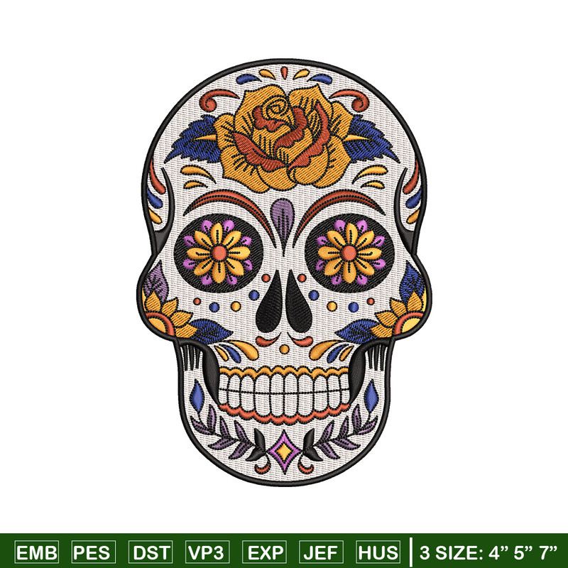 Head skull embroidery design, Skeleton embroidery, Emb design, Embroidery shirt, Embroidery file, Digital download.jpg