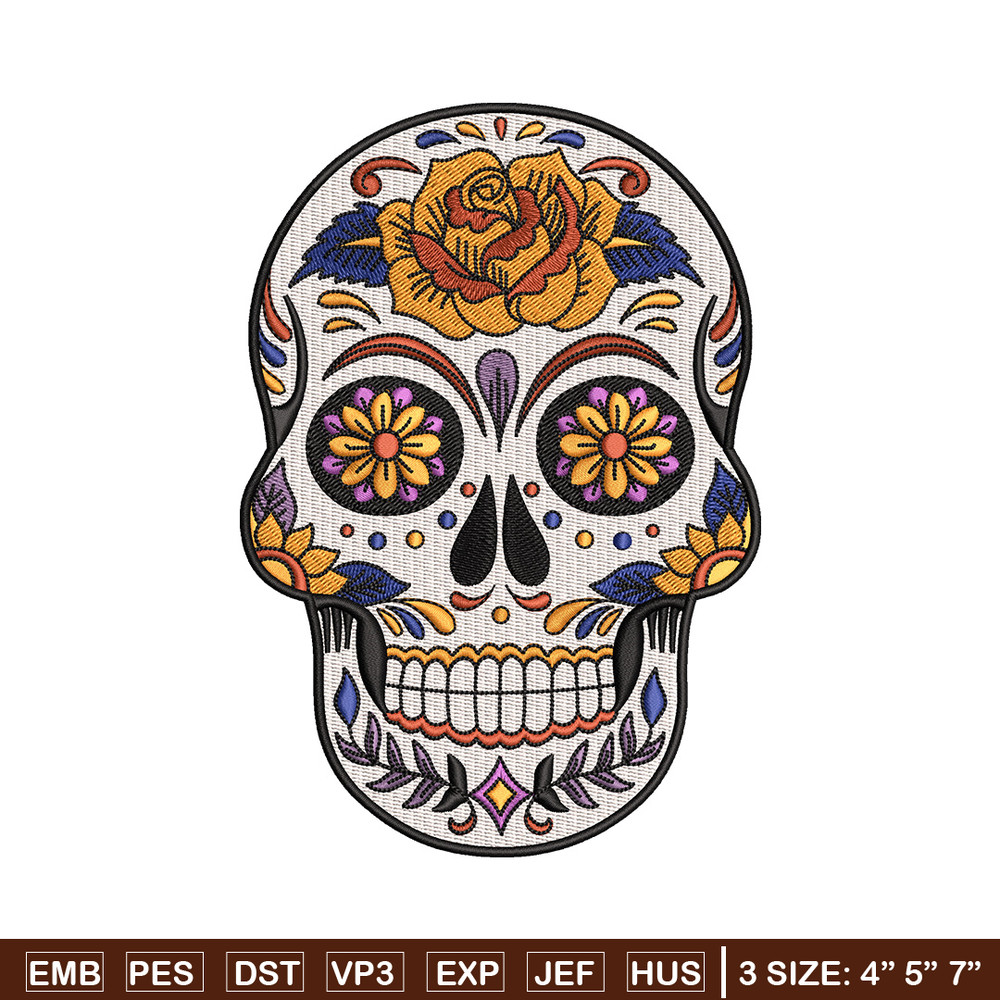 Head skull embroidery design, Skeleton embroidery, Emb design, Embroidery shirt, Embroidery file, Digital download.jpg