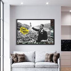 martin luther king greets the people, martin luther king canvas wall art, luther king , martin luther gift