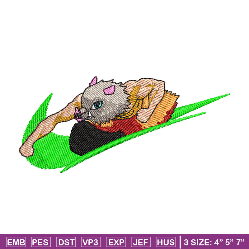 Inosuke Nike embroidery design, Kimetsu no Yaiba embroidery, Nike design, anime design, anime shirt, Digital download.jpg
