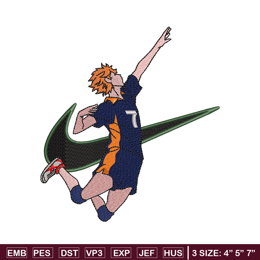 Hinata x nike embroidery design, Haikyuu embroidery, Nike design, Embroidery shirt, Embroidery file, Digital download.jpg