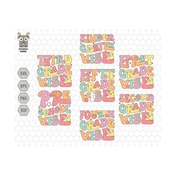 back to school svg bundle, retro teacher svg, kindergarten svg, 1st day of school svg, school vibes svg, teacher life sv