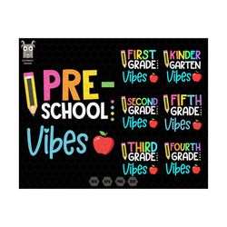 hello back to school svg bundle, school  vibes svg bundle, pre-school vibers, 1st day of school svg, back to school, tea