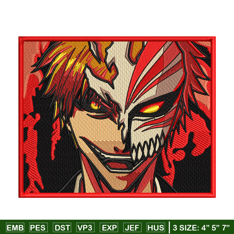 Ichigo laugh embroidery design, Bleach embroidery,Anime design, Embroidery shirt, Embroidery file, Digital download.jpg