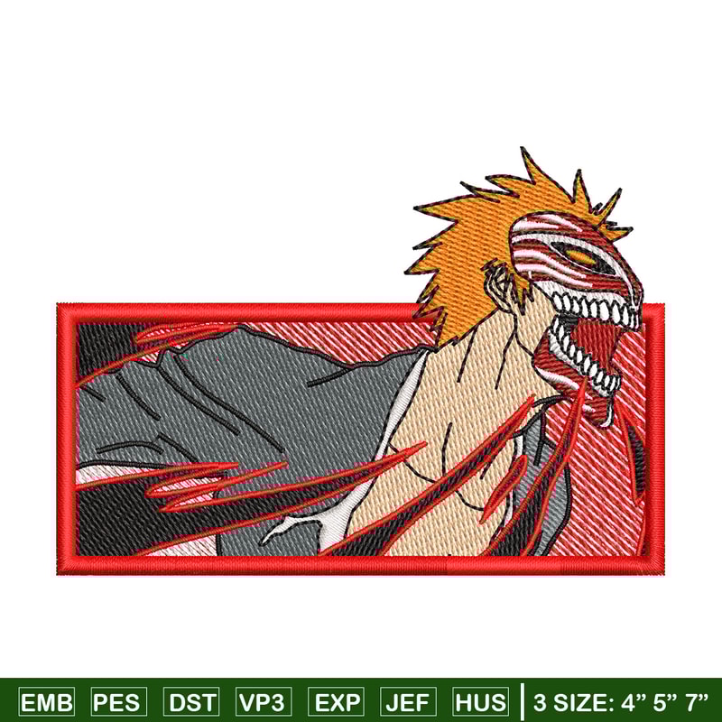 Ichigo red embroidery design, Bleach embroidery, Anime design, Embroidery shirt, Embroidery file, Digital download.jpg