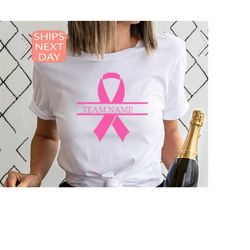 custom breast cancer shirt, cancer survivor team shirt, personalized cancer warrior tee, cancer awareness tee, pink ribb