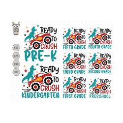 back to school svg bundle, ready to crush svg, kindergarten svg, 1st day of school,back to school,dinosaurs svg, funny s
