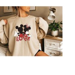 Retro Valentine Shirt, Valentines Day Shirt, Love Mickey and Minnie Disney Shirt, Love Couples Mickey Minnie Shirt, Gift