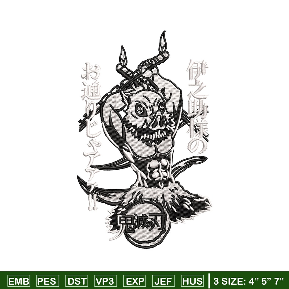 Inosuke hashibira embroidery design, Inosuke embroidery, Anime design,Embroidery shirt,Embroidery file, Digital download.jpg
