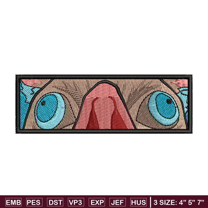 Inosuke mask embroidery design, Inosuke embroidery, Anime design, Embroidery shirt, Embroidery file,Digital download.jpg