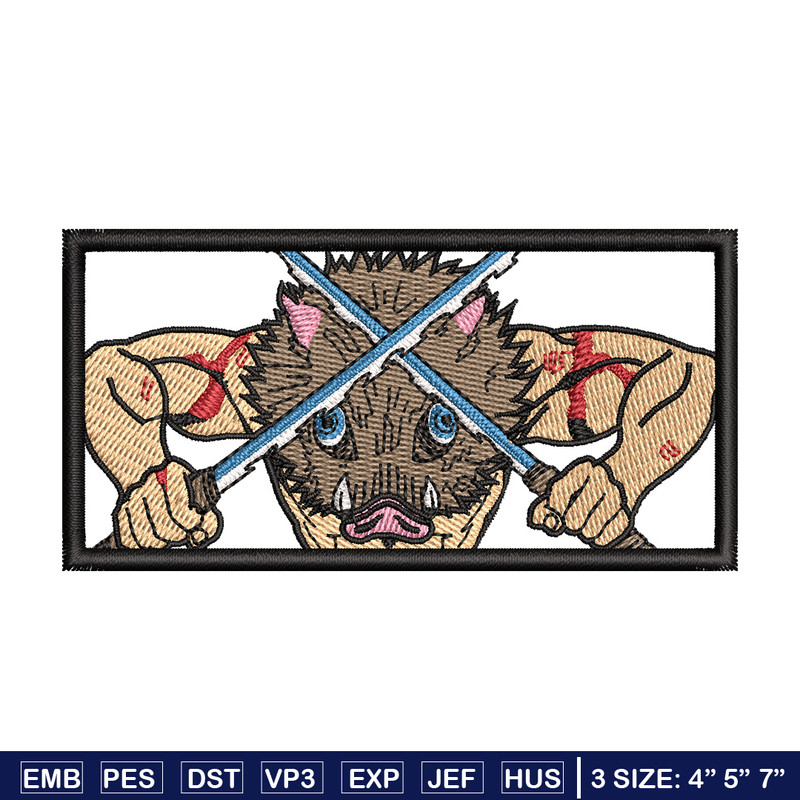 Inosuke box embroidery design, Inosuke embroidery, Anime design, Embroidery shirt, Embroidery file,Digital download.jpg