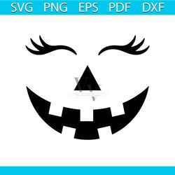 pumpkin face svg, eyelashes svg, pumpkin girl svg, halloween decor. vector cut file cricut, silhouette, pdf png eps dxf,