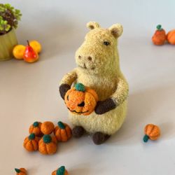 capybara felted toy handmade