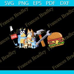 busy doing dad stuff png, bluey father's day png, doing dad stuff png, blue dog dad png, blue dog svg, blue papa, digita