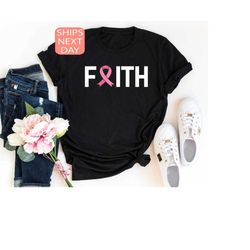 faith cancer shirt, cancer gifts, cancer awareness shirt, cancer warrior t-shirt, pink ribbon tee, cancer motivational t